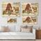 Designart - Farm House With Goose Chicken Cow Pig and Haystack - Rustic Print on Natural Pine Wood